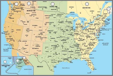 The United States Time Zone Map | Large Printable HD Image High ...