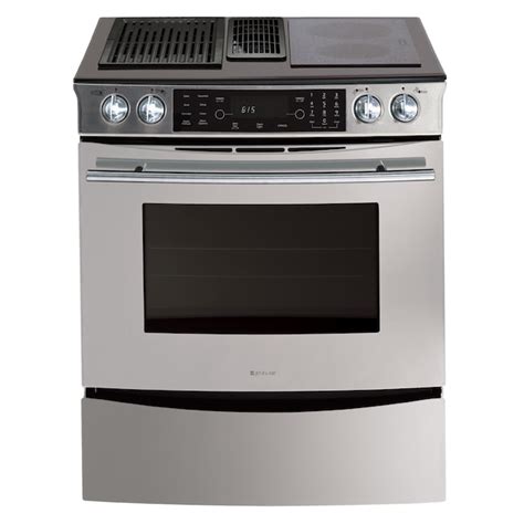 Jenn-AirÂ® 30-Inch Downdraft Electric Slide-In Range (Color: Stainless) at Lowes.com