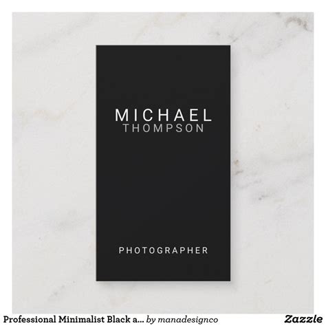 Professional Minimalist Black and White Business Card White Business Card, Business Cards ...