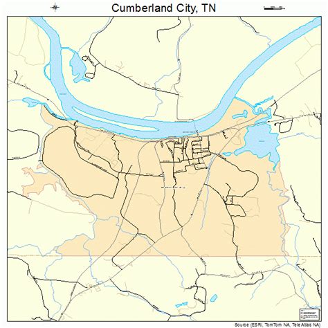 Cumberland City Tennessee Street Map 4718820