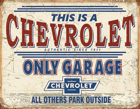 TSN2200 Tin Signs Chevy Only Garage