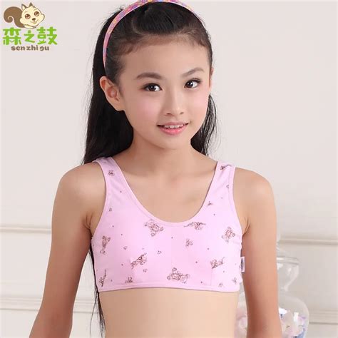 Cotton Training Bras For Young Child Girls 8-16 Years Kid Children Bra Wireless And Removable ...