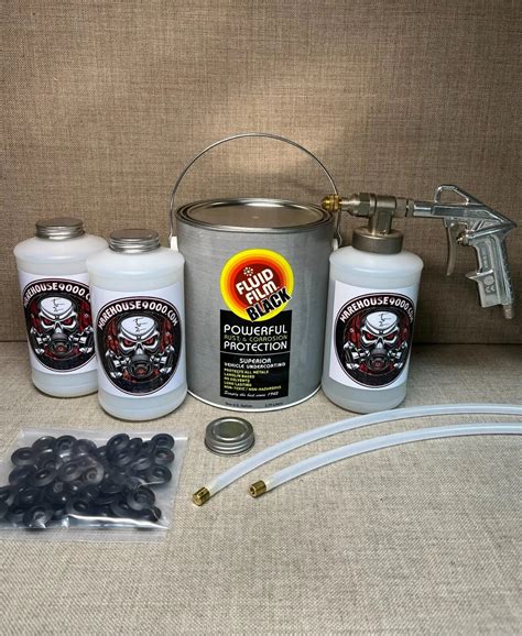 Gallon Fluid Film Black, Pro Undercoating Spray Gun, 2 Wands, 3 Quart ...