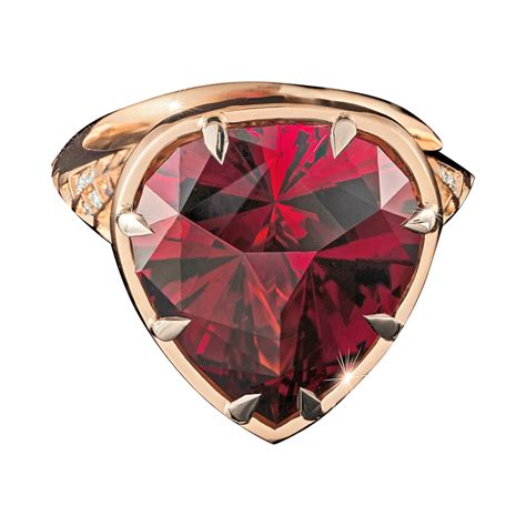 Nigel O'Reilly Rose Gold, Garnet, Diamond, Ruby And Sapphire Persephone Ring Available For ...