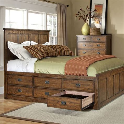 Oakhurst 6 Drawer Storage Panel Bed | Bed frame with drawers, Bed frame ...