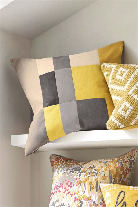 Next Patchwork Large Cushion - Yellow | Large cushions, Cushions ...