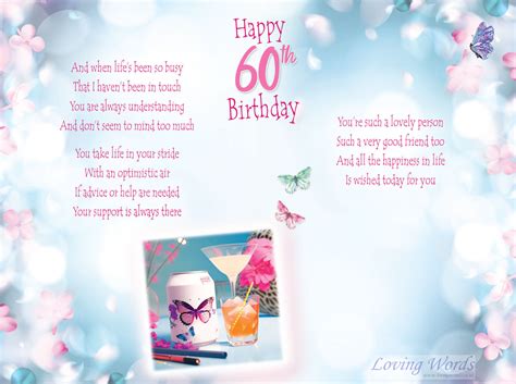 Lovely Friend 60th Birthday | Greeting Cards by Loving Words