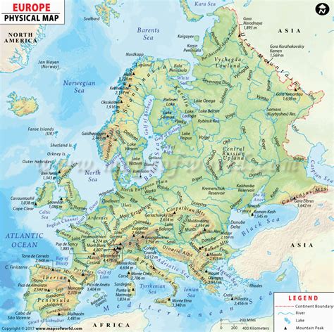 Physical Map Of Western Europe | secretmuseum