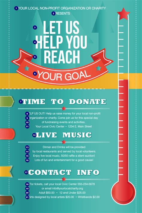 Fundraising Thermometer Poster | Fundraising thermometer, Fundraising ...