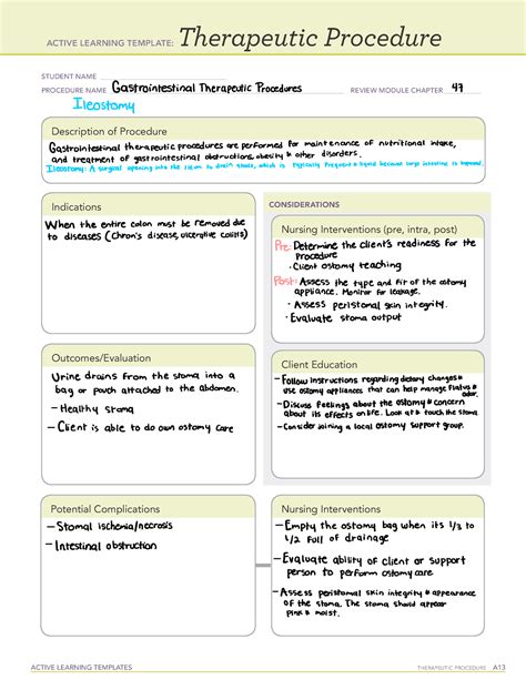 ATI Templates -2 - Therapeutic procedure ileostomy - Deprecated API ...