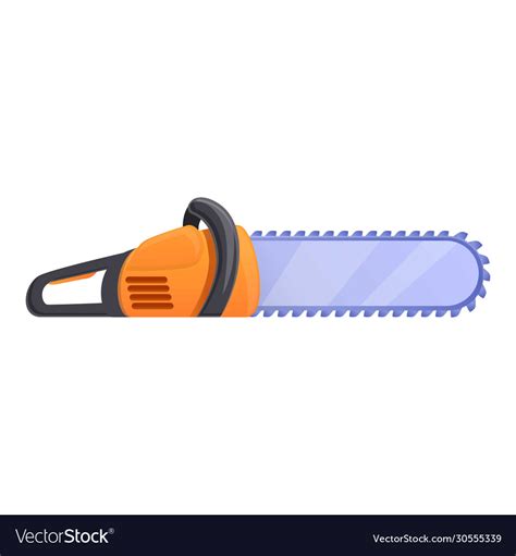 Gasoline chainsaw icon cartoon style Royalty Free Vector