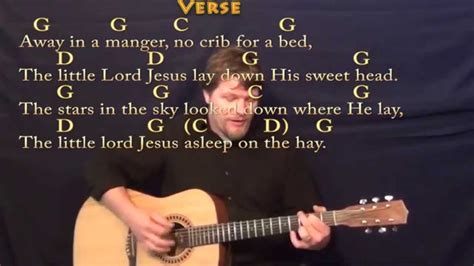 Away in a Manger (Christmas) Strum Guitar Cover Lesson in G with Chords/Lyrics - YouTube