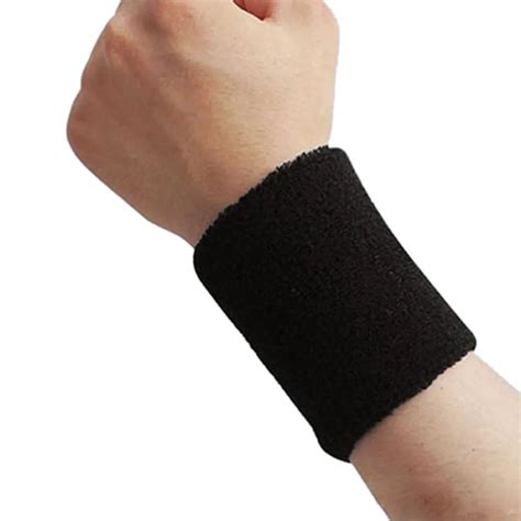 New Men Women Cotton Sweatband Wristband Sport Basketball Wrist Protector Running Cycling Brace ...