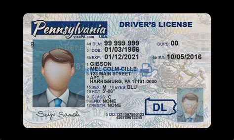 Pennsylvania drivers license .psd free template - lasopadates