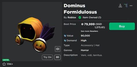 Roblox Limited - Dominus Formidulosus (Form), Video Gaming, Gaming ...