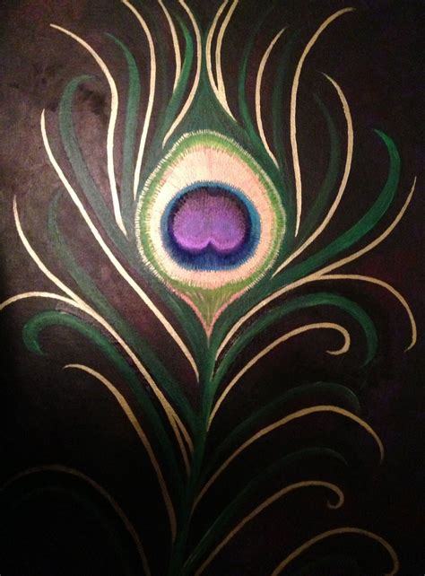 Peacock Feather Painting Acrylic at PaintingValley.com | Explore ...