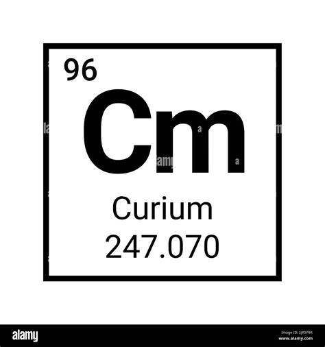 Curium symbol element periodic table atomic chemical sign illustration ...