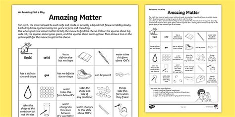 States of Matter Worksheet | Primary Science Resources