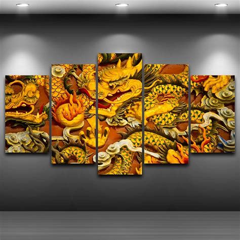 Chinese Dragon Framed Printed wall art picture Artistic Print Drawing ...