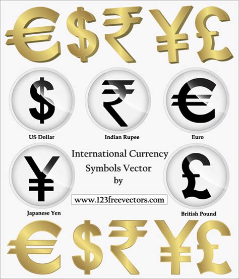 076-International Currency Symbols Vector Clipart for Free Download ...