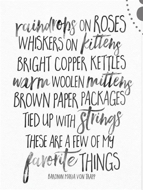 Favorite Things quote by Maria Von Trapp from Sound of Music | Etsy in ...