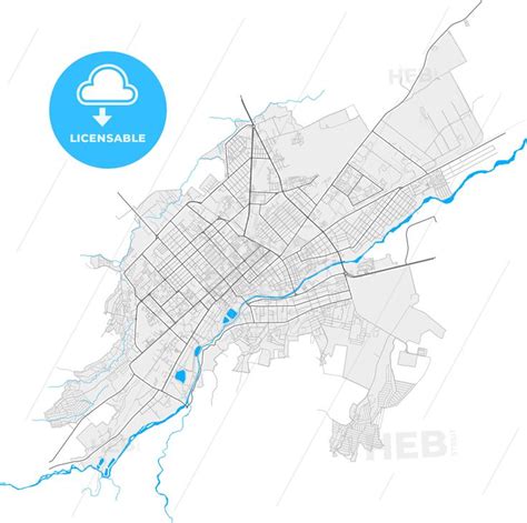 Nalchik, Kabardino-Balkar Republic, Russia, high resolution vector map - HEBSTREITS