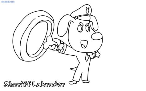 Safety Sheriff Labrador Coloring Pages | WONDER DAY — Coloring pages ...