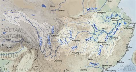 China - Yangtze River • Map • PopulationData.net