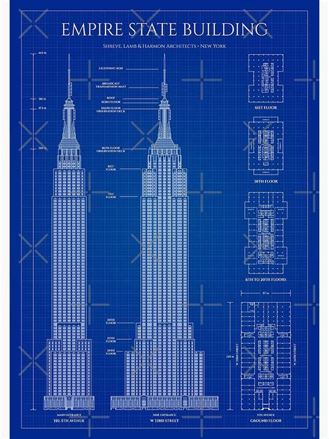 Póster «Empire State Building (Blueprint)» de BGALAXY | Redbubble