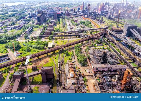 Aerial View of a Metallurgical Plant and an Industrial Zone. View from Above Stock Image - Image ...