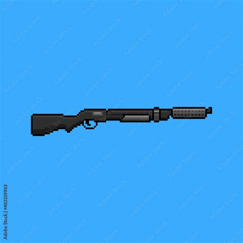 Shotgun pixel art Stock Vector | Adobe Stock