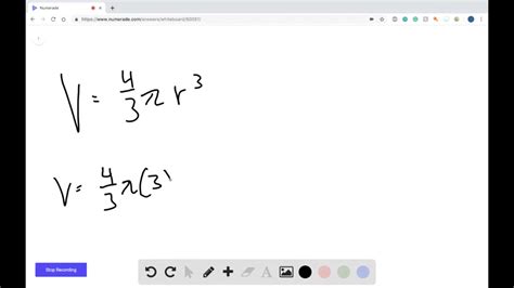 the volume V of a sphere as a function of the sphere's radius r ; the ...