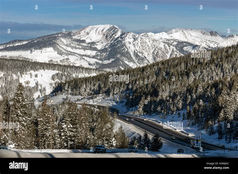 Vail, Colorado - Winter on Interstate 70 at Vail Pass at in the Rocky Mountains Stock Photo - Alamy