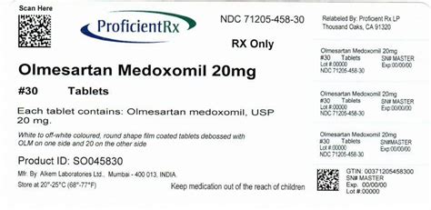 Olmesartan Medoxomil (Proficient Rx LP): FDA Package Insert