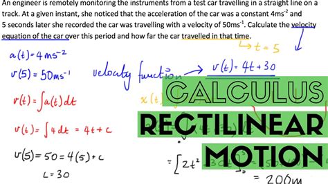 Calculus - Rectilinear Motion with Derivatives - YouTube