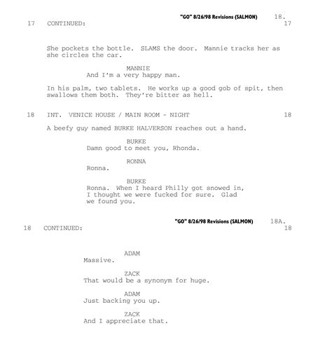 Shooting Script Example — Download Production Script PDFs