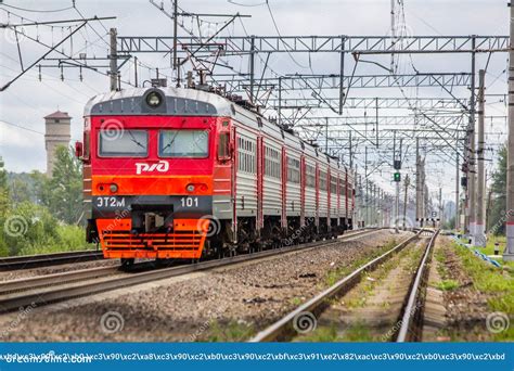 Russian Train. Russian Railway.. Russia, Leningrad Region, Tosno ...