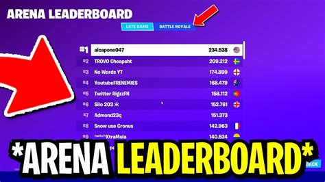 NEW Arena Leaderboard in Fortnite! (Check Your Fortnite Stats Ingame ...