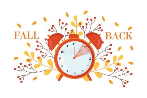 Daylight Saving Time Concept.Alarm Clock on the Autumn Leaves Background. the Reminder Text ...