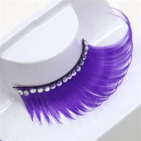 5Pairs False Eyelashes Makeup Fake Eyelashes Purple Eyelashes Winged ...