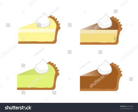 Four Assorted Pie Slices Stock Vector Illustration 66764920 : Shutterstock