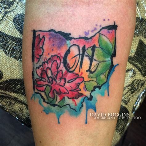 A little Ohio love for Jenn! State flower Scarlett carnations, some buckeye leaves, and the ...