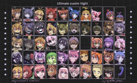 fnaf ultimate custom night all animatronics by yaita-chan on DeviantArt