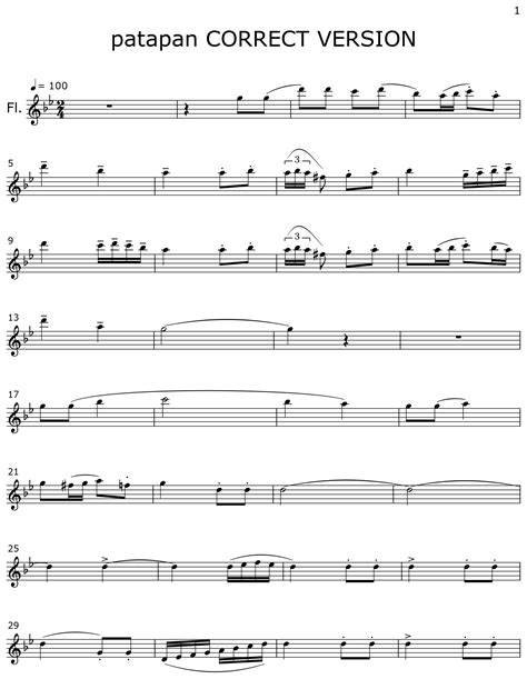 patapan CORRECT VERSION - Sheet music for Flute