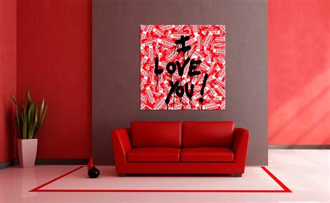 I love you Graffiti canvas wall art Street art print Urban art | Etsy