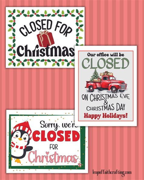 FREE Closed for Christmas Printable Sign (3 Templates!) | Closed for christmas, Closed for ...