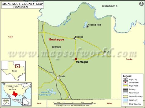 Montague County Map | Map of Montague County, Texas