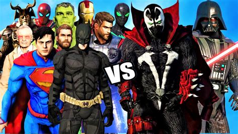 SUPERHEROES vs VILLAINS | THE AVENGERS & JUSTICE LEAGUE vs DARTH VADER ...