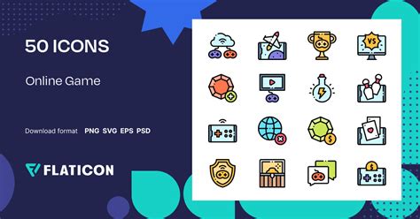 Online Game Icon Pack | Lineal color | 50 .SVG Icons