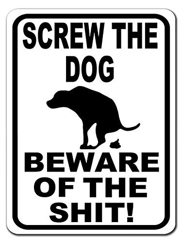 Amazon.com : BA IMAGE Beware of the Dog Poop Funny Custom 9x12 Aluminum Metal Sign Choose Your ...
